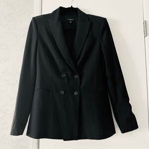 Ann Taylor Double Breasted Tuxedo Blazer Size 2 Black